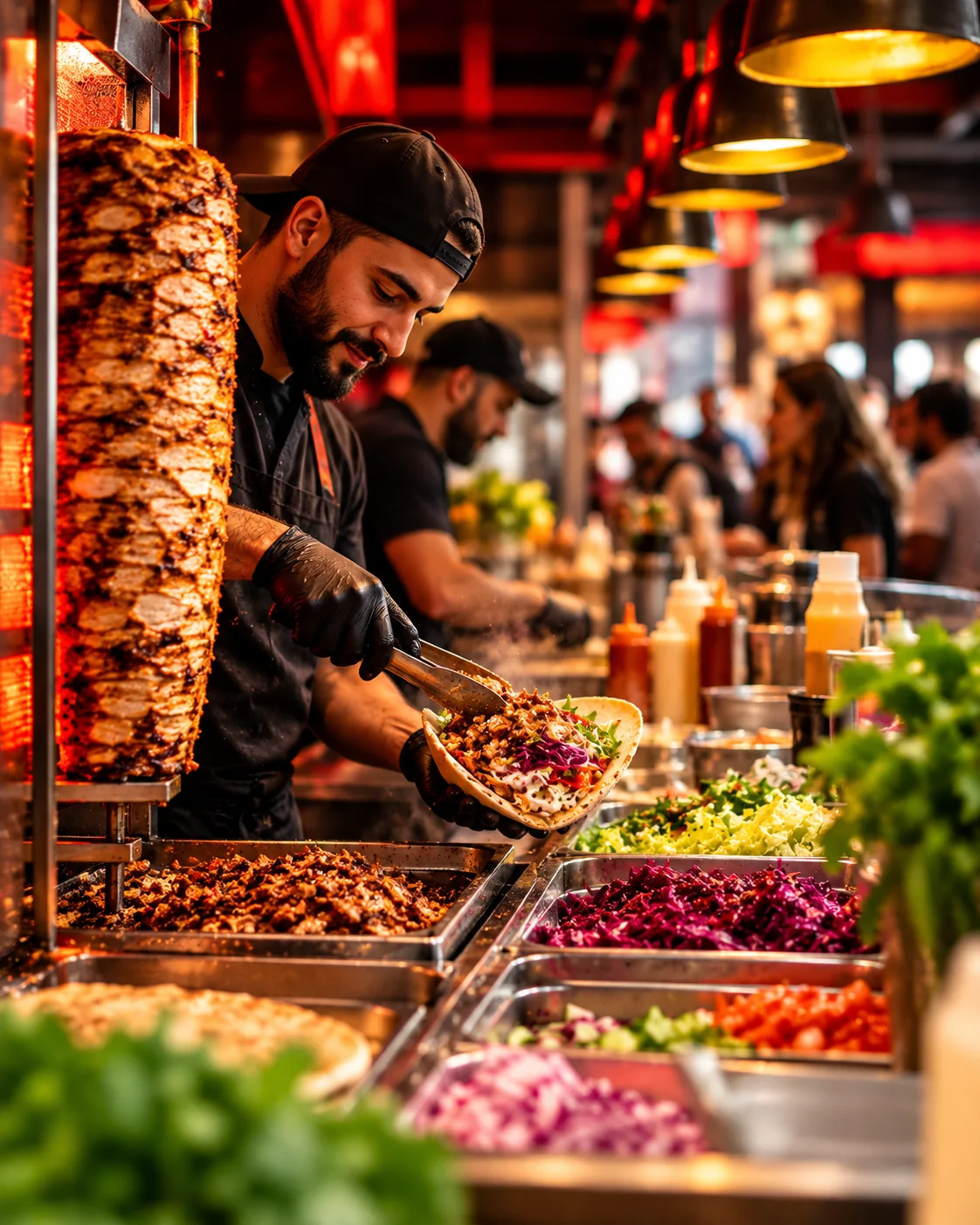 Lebendige Streetfood-Atmosphäre
