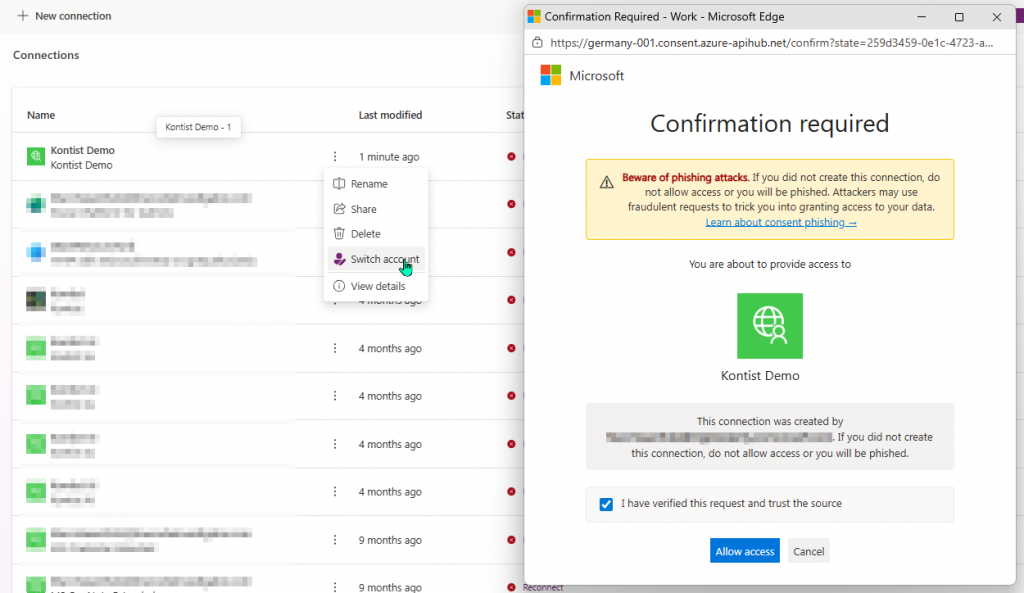 ConfirmConenction_PowerAutomate